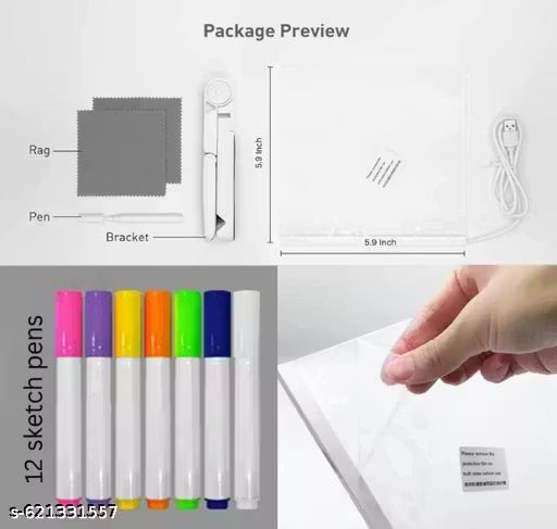 Ink Spot LED Glow Message Board for Kids | Creative Birthday Writing Board with Neon Markers