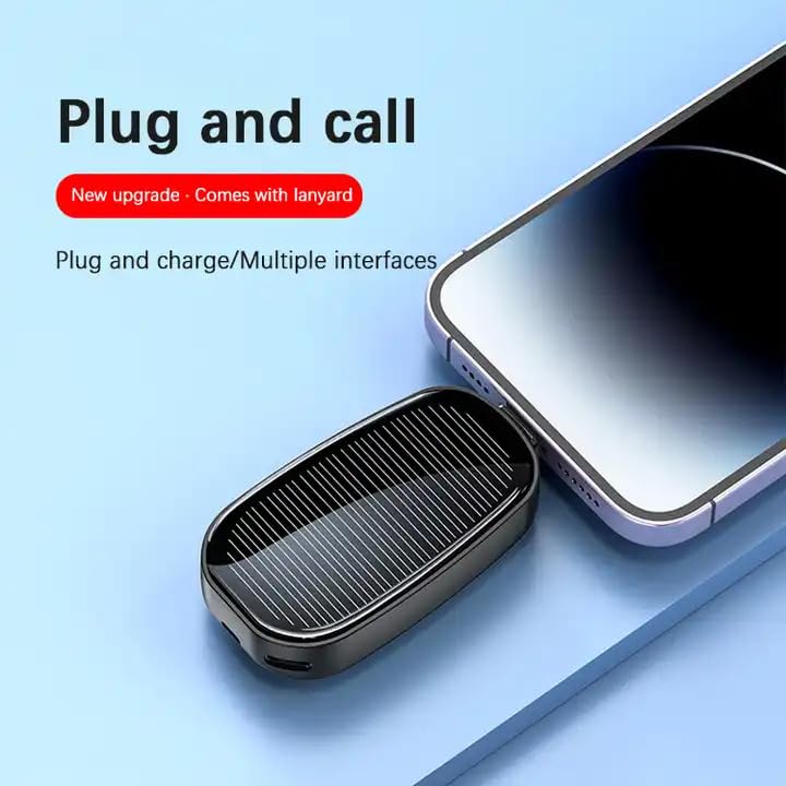 1500mAh Large Capacity Battery Small Solar Charger Solar Power Bank Keychain Charger for Mobile Phones with Carabiner Emergency Power