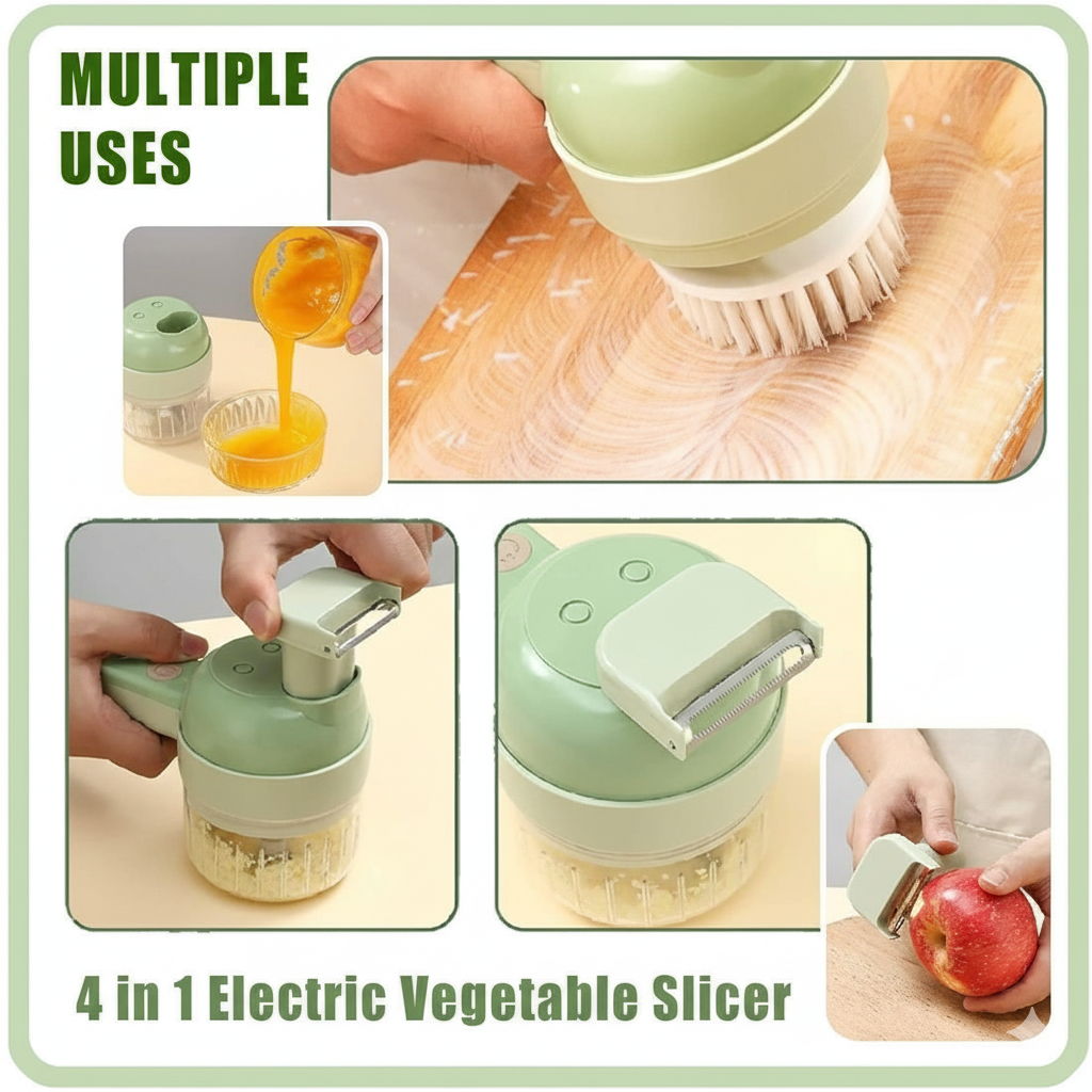 4 in 1 Portable Electric Vegetable Cutter Set