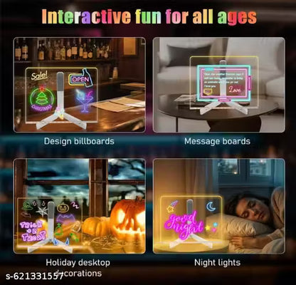 Ink Spot LED Glow Message Board for Kids | Creative Birthday Writing Board with Neon Markers