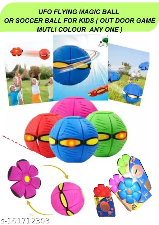 UFO Magic Ball,Portable Glowing Flying Toys Creative Fly Saucer Stomp Magic Balls,Decompression Flying Flat Throw Disc Balls Toy For Childrens Outdoor Sports Kids Gift